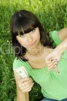 Female with cash