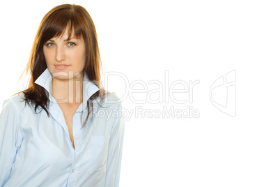 Young woman in a man's shirt