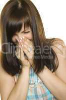 Girl sneezing