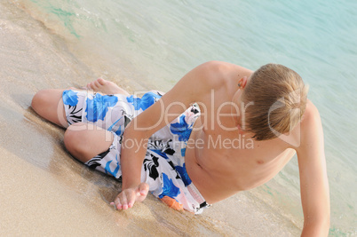 teenager in the sea