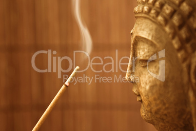 Smoke Meditation with Buddha Head