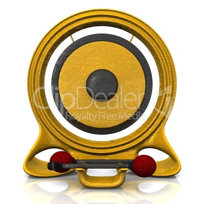 3D - Big golden gong