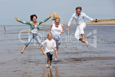 Jumping on the beach