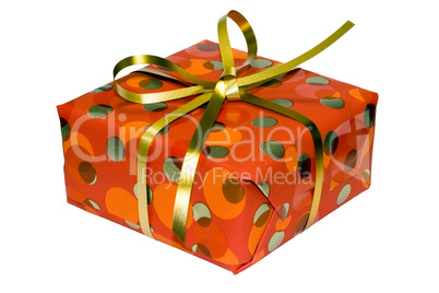 gift box with golden ribbon