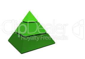 Business Pyramide in drei Teilen - Grün