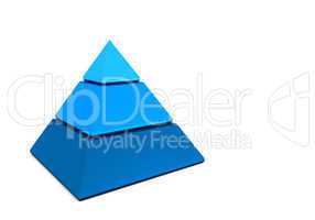 Business Pyramide in drei Teilen - Blau