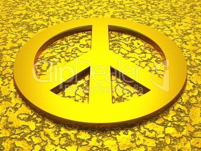 Peace Zeichen / Symbol aus gold