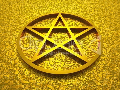3D Pentagramm aus Gold