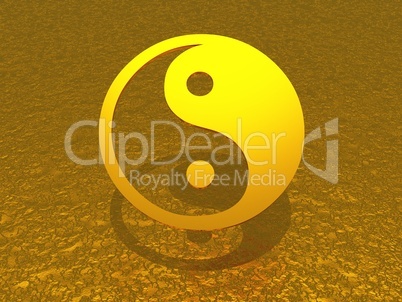 Yin Yang gold schwebend