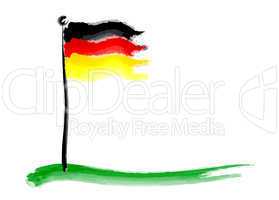 Aquarell - German Flag on green