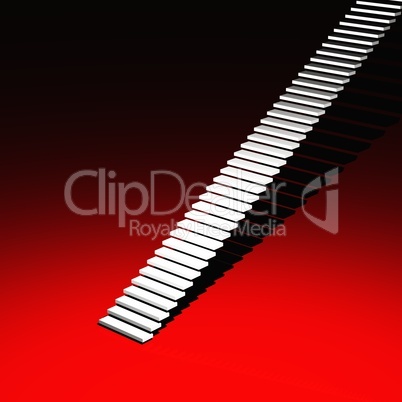White Modern Stairs - Red Background - 30