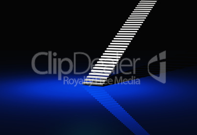 White Modern Stairs - Blue Background - 36