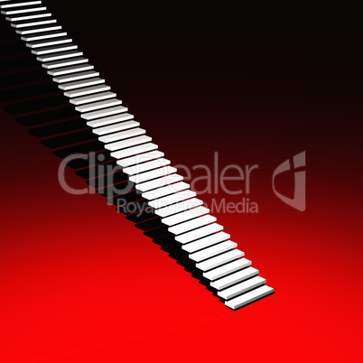 White Modern Stairs - Red Background - 13