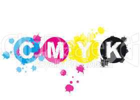 Abstrakt CMYK Farbkleckse