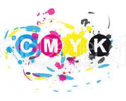 Abstrakt CMYK Farbkleckse 02