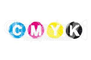 C M Y K Buchstaben - Farbreihe