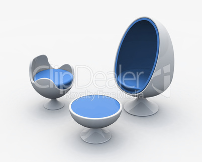 Modern egg chair - blau