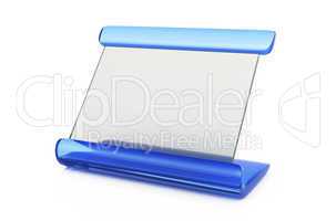 3D Blanko Glas-Namensschild Blau