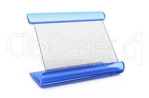 3D Blanko Glas-Namensschild Blau 02
