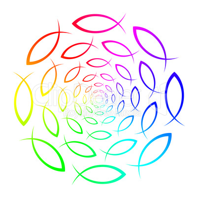 Regenbogen - ICHTHYS Mandala