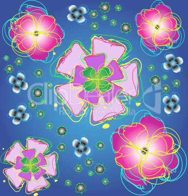 Abstract background with the stylised flowers