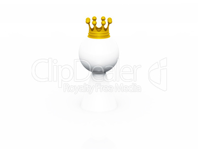 White king with golden crown