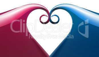 pink and blue heart