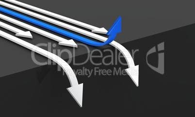 3D - Business Concept - Blue winner on the edge