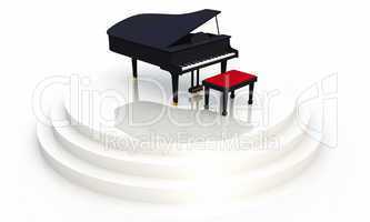 Black Piano on Stage