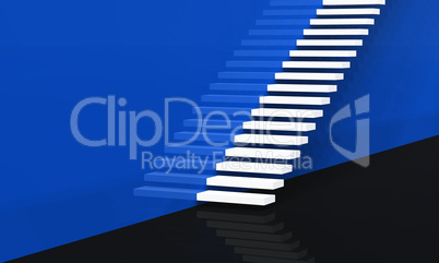 Concept Stairs - White on Blue 03
