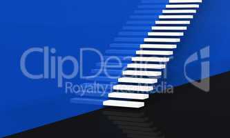 Concept Stairs - White on Blue 03