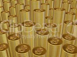 Columns of gold coins