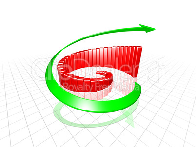 Helical growing chart with reflections