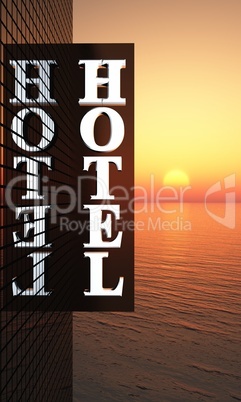 3D - Sunset Hotel Sign 02