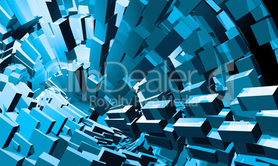 3D Blue Future Background