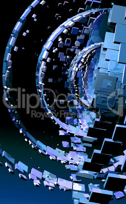 3D Background - blue box flow