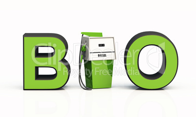 3D BIO-Text mit Zapfsäule - Bio Diesel