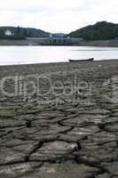 Dried water dam