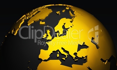 Golden Planet - Europe - Europa Schwarz Gold