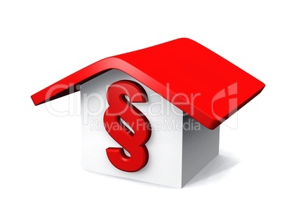 3D Haus mit Paragraph -Rot Weiß