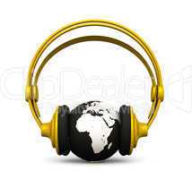 3D - Music 4 the World - gold silver