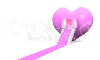 Love Concept - Big pink open heart 02