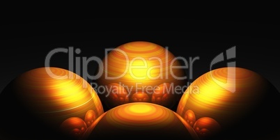 3D - Golden Balls Reflexion - Background 03