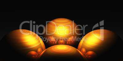 3D - Golden Balls Reflexion - Background 03