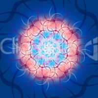Red & Blue - Kosmic Waves Mandala