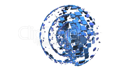 3D Background - Blue Cubes Planet
