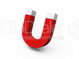 3D U-Magnet rot weiss - freigestellt