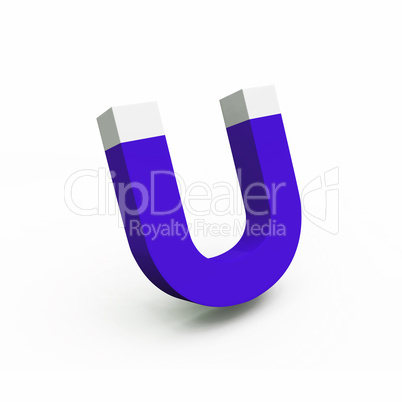 3D U-Magnet blau weiss - freigestellt