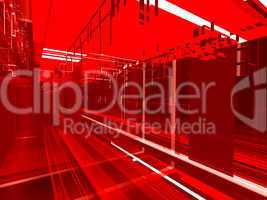 Abstract urban red luminous background