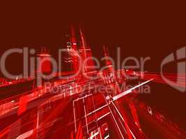 Abstract red urban luminous background